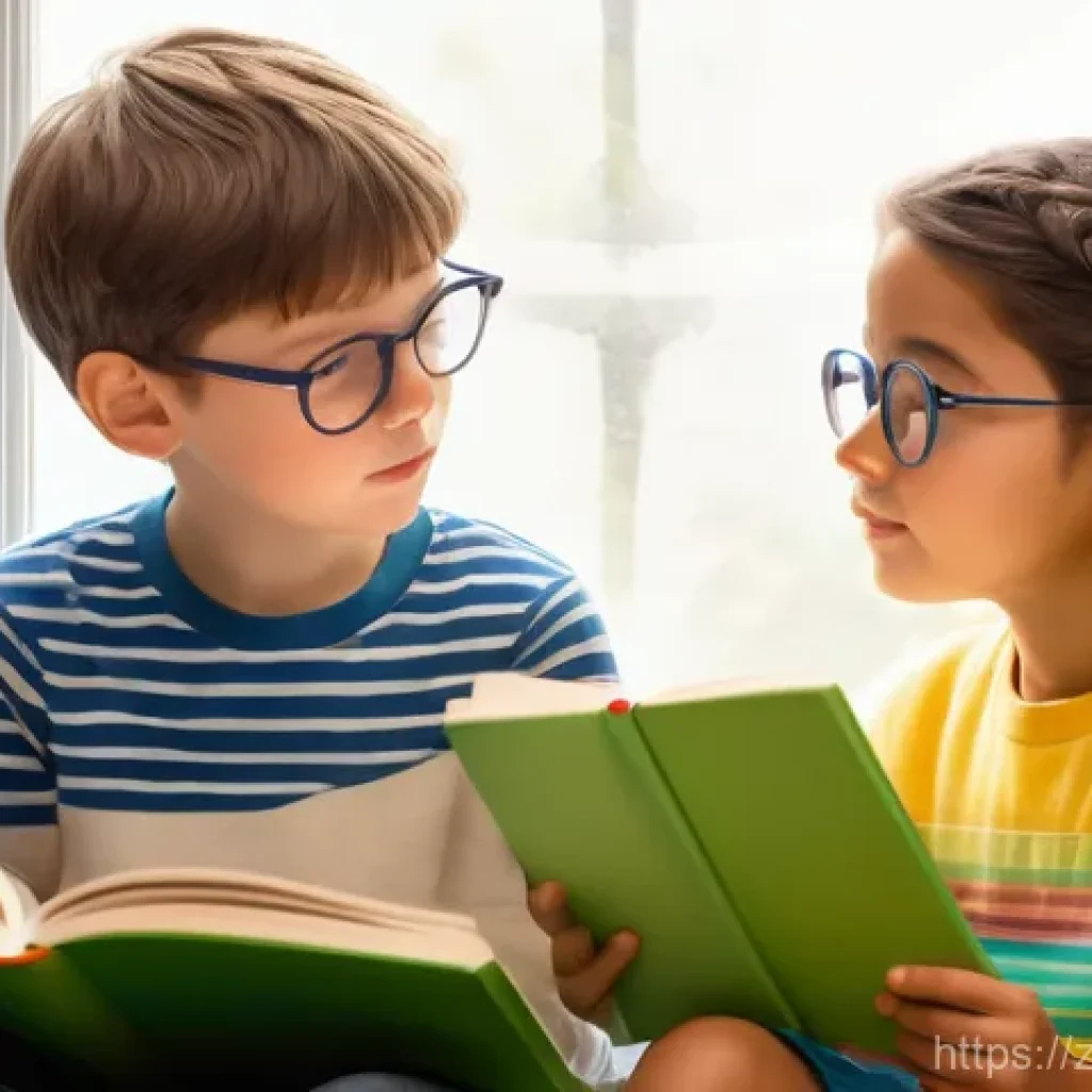 아이의 사회적 상호작용 - **Prompt 1: Emotional Understanding and Empathy in a Cozy Reading Nook**
"A brightly lit, cozy r...