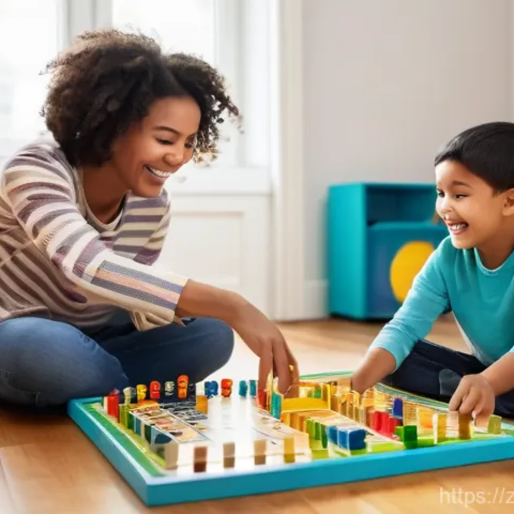 어린이 창의적 수학 - **Prompt:** A cozy, brightly lit living room filled with natural light. Two cheerful children, appro...