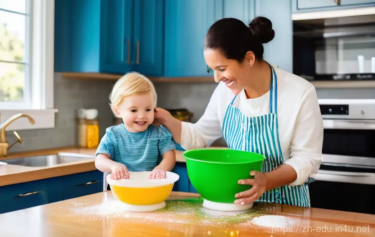 어린이 창의적 수학 - **Prompt:** A cozy, brightly lit living room filled with natural light. Two cheerful children, appro...