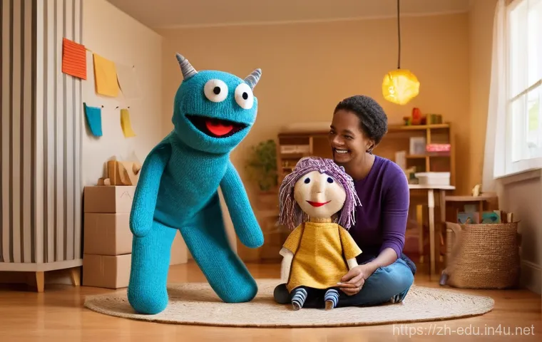 아동 교구 만들기 - **Prompt:** A vibrant scene in a well-organized home craft space, bathed in warm, natural light. A c...